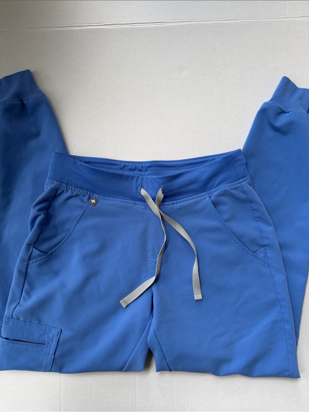 Ceil Blue Drawstring Jogger Scrub Pants XS
